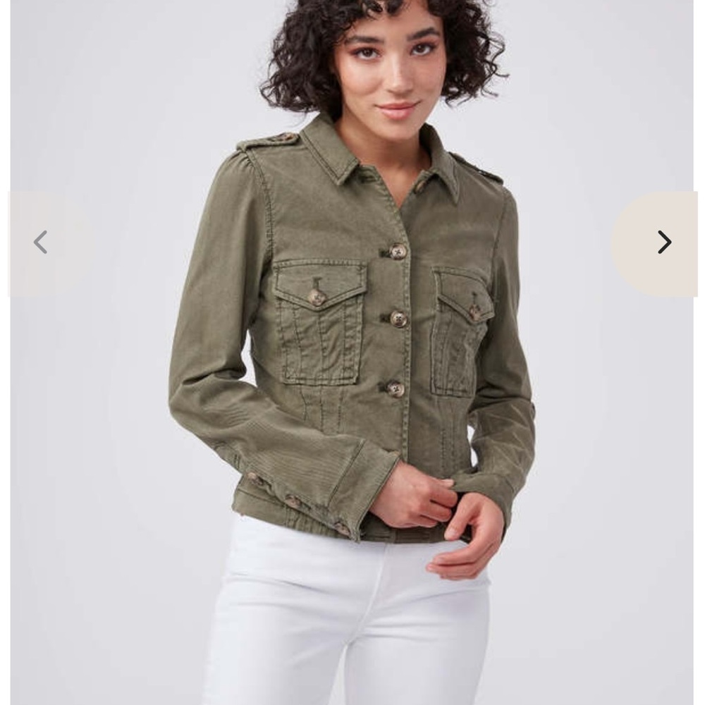 PAIGE Vintage Ivy Green Crafted In Comfortable Soft Stretch Twill Jacket XS-S